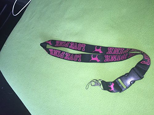 Victoria's Secret Love Pink Lanyard Key Holder (Black)