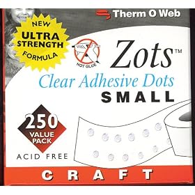 ZOTS Clear Adhesive Dots SMALL 1/16" Thick For Scrapbooking, Card Making & Craft Projects