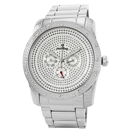 Just Bling Men's JB-8174-D Rock Star Gold-Tone Multi-Function Diamond Watch