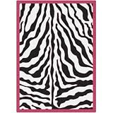 Black and White Zebra Glam Pink Passion Novelty Rug Size: 2'8 x 3'10