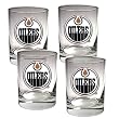 Edmonton Oilers 4pc Rocks Glass Set - Primary Logo NHL Hockey