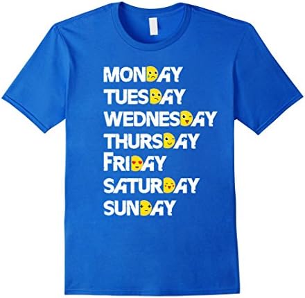 Men's Emoji T-Shirt Love Your Emoticon Shirt 7 Days A Week!  2XL Royal Blue