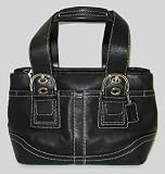 AUTHENTIC COACH MEDIUM LEATHER SOHO TOTE BAG - 12302 (Black)