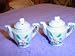SALT AND PEPPER SHAKERS - TEAPOTS WITH RAISED FLOWER - JAPAN