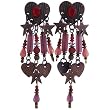 Bronze Metal Heart and Star Drop Earrings Fashion Jewelry