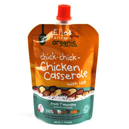 Ella's Kitchen Organic Baby Food - 7+ Months - Chick-chick Chicken Casserole with Rice - 4.9 Oz. Pouch