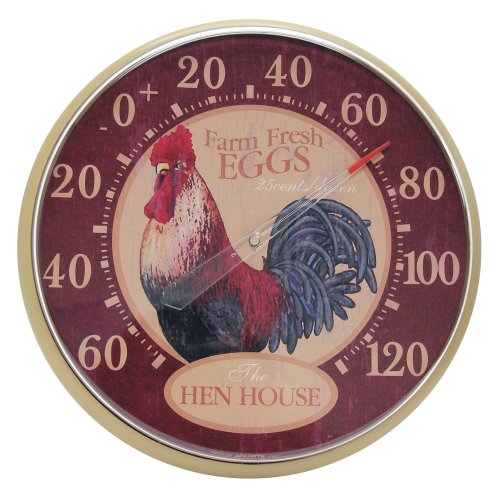 Chaney Instrument 12.5Inch Indoor/Outdoor Thermometer, Hen House