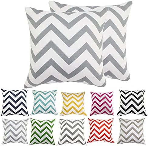 Pillowcase 2pc Geometric Pattern Color Cotton Decorative Cushion Cover for Sofa Throw Pillow Case Available in 10 Colors(45x45cm)