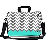 Kitron TM (13-13.3 Inches)Cute Colorful Cross Stripe Design Ultraportable Waterproof Neoprene Sleeve 13-13.3 Inch Laptop / Notebook Computer / Macbook Air / Macbook Pro / Macbook Sleeve Office Tote Briefcase Carry Case Bag(13-13.3 Inches) with Extra Side Pocket, Soft Carrying Handle & Removable Shoulder Strap for Chromebook Ultrabook Macbook Pro Air HP Dell Acer Sony Lenovo IBM Samsung