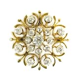 14K Antique Diamond Brooch, circa 1930s, with Pendant Bale