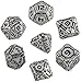 Q-Workshop Metal Tech Dice Set 7 Polyhedral RPG OrnamentedPieces