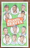 1969 Topps Posters (Baseball) Card# 2 braves Aaron Alou Boyer Carty Francona Jackson Ja of the Atlanta Braves Ex Condition