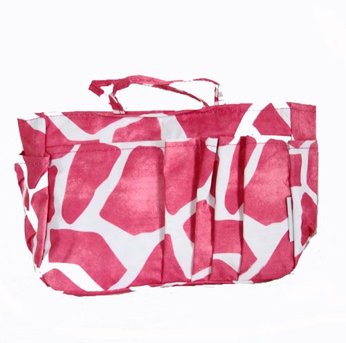 The Plaid Purse Bag Organizer – Fuchsia Giraffe Print