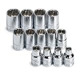 SK 89023 13 Piece 3/8-Inch Drive 12 Point 7-Millimeter to 19-Millimeter Socket Set