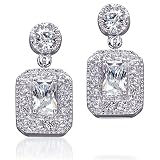 Radiant Style: Sterling Silver celebrity style Dangling Earrings with CZ Diamond