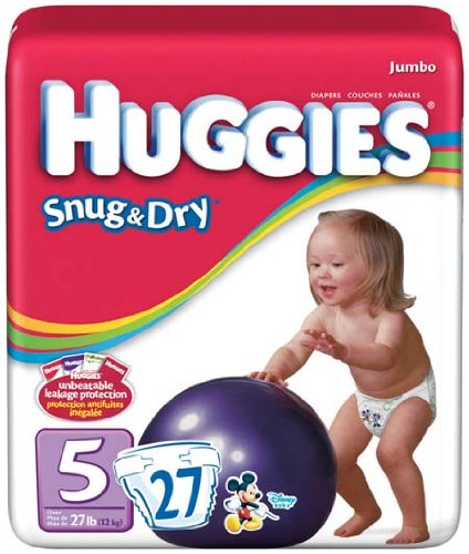 Huggies Snug & Dry Diapers, Size 5, 27-Count (Pack of 4)