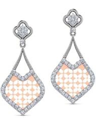 Diamond (0.66 Ct, IJ-SI), 18 Kt White & Rose Club Drop Earrings