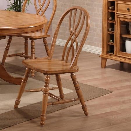 East Coast Innovators 2150-04-S Missouri Rustic Oak Double X Back Side Chair - Pack of 2