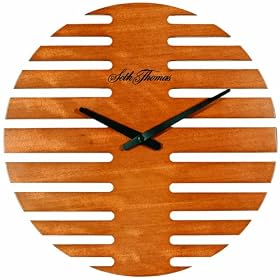 Seth Thomas Munich Stained Brown Brown Slat Wall Clock