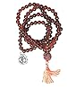 Meditation Healing Mala Brown Crystal Japamala Om Pendant Sphatik Stone for Concentration