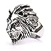 JDZ Amulets Men's Heavy Metal Gothic Lion Head Stainless Steel Biker Ring JewelrySP0555A09