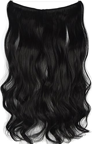 TOPPERTY 100g 22" Wavy Mircale Wire Stretchable Hair Extensions Synthetic Hair #1BJ Natural Black