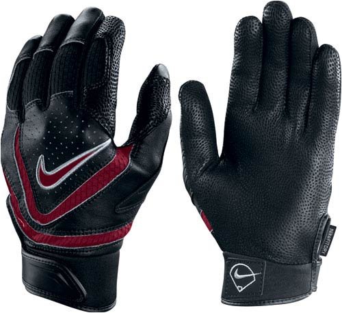 2008 Nike Diamond Elite VI Batting Glove - Black/Crimson