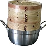 杉蒸籠（セイロ）15センチ2段鍋つきセット