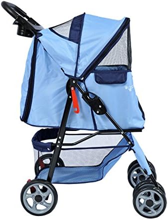 4 WHEELS PET STROLLER FOR CATS AND DOGS UP TO 50 POUNDS, NAVY BLUE