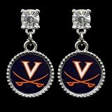 NCAA Virginia Cavaliers Crystal Stud Dangle Earrings