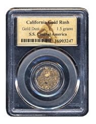 Coins: 1857 No Mint Mark S.S. Central America 1.5 Grams Gold Dust PCGS