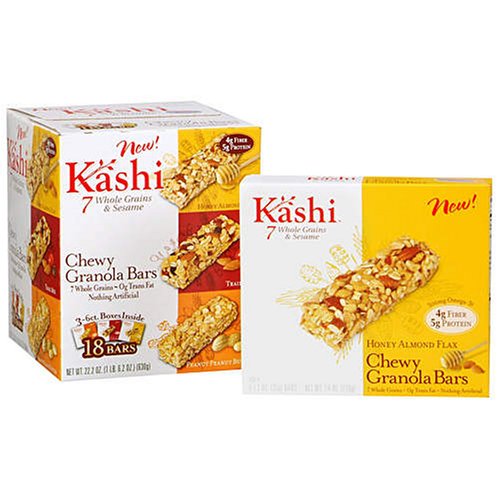Kashi Chewy Granola Bars Variety - 18 ct. (6 Honey Almond Flax, 6 Trail Mix, 6 Peanut... by Nutrition Bars