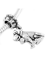 Sterling Silver Saint Bernad Dog Dangle Bead Charm