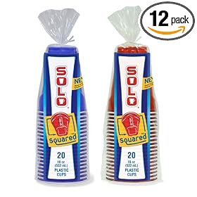 Solo  18-Ounce Solo Squared Cups (Red & Blue), 20-Count Packages (Pack of 12)