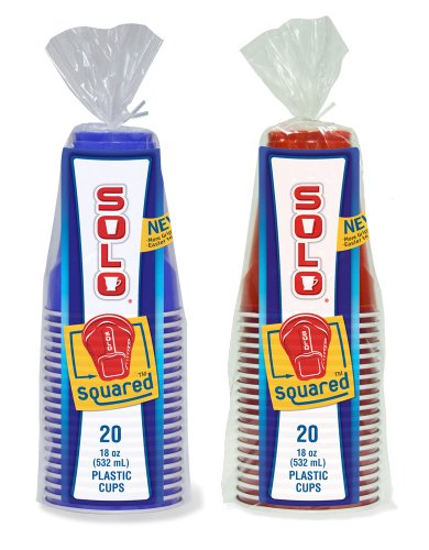 Solo  18-Ounce Solo Squared Cups (Red & Blue), 20-Count Packages (Pack of 12)