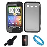 Durable Crystal Hard Case Cover with Black Rubberized TPU Silicone Skin Edg ....