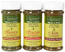 Homemade Dressing Mix Variety Pack (French Garden, Napa Garden & Italian Garden), 3.3 to 4-Ounce Containers