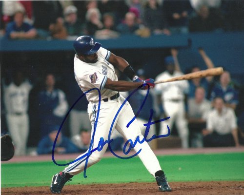 JOE CARTER TORONTO BLUE JAYS,SIGNED,AUTOGRAPHED 8X10,PHOTO,COA