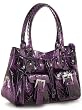 Purple Alligator Print ''Ellie'' Satchel