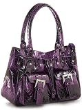 Purple Alligator Print ''Ellie'' Satchel
