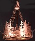 LAMPS BEAUTIFUL Rustic Lodge Moose At Dusk Chandelier by Meyda Tiffany