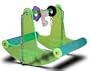 See-Saw Swing for Small Parrots, Medium and Large Birds, 7 1/2" x 7 1/2" x 10", Neon Green.