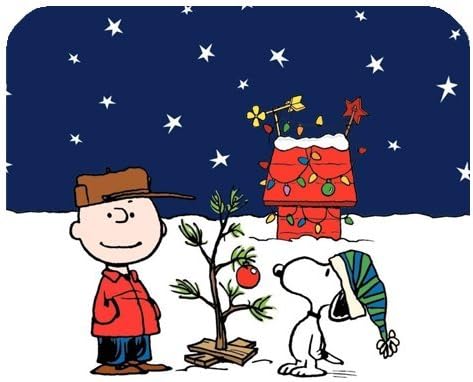 Charlie Brown And Snoopy At Christmas Mousepad Personalized Custom Mouse Pad Oblong Shaped In 9.84"X7.87" Gaming Mouse Pad/Mat