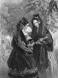 Pair of Wealthy Spanish Women Dressed in Period Clothing Photographic Poster Print, 12x16