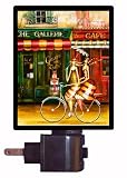 French Night Light - Shopping in Paris - Women on Bike
