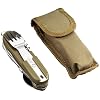 Tarrerias Bonjean 440620 Couteau de Poche Pliant BIVOUAC Acier inox + Lampe LED + Housse Kaki