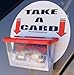 Vehicle Business Card Bin with Lid and Round Take a Card Magnet Holds 3.5