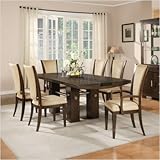 7 Piece Dining Table Set in Dark Amber