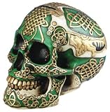 Figurine Celtic Lion Skull Bank Hand Painted Resin 6411
