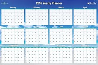 Blue Sky 2016 Horizontal & Vertical Laminated Planner, 36" x 24", Endless Summer (17655-W)